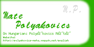 mate polyakovics business card